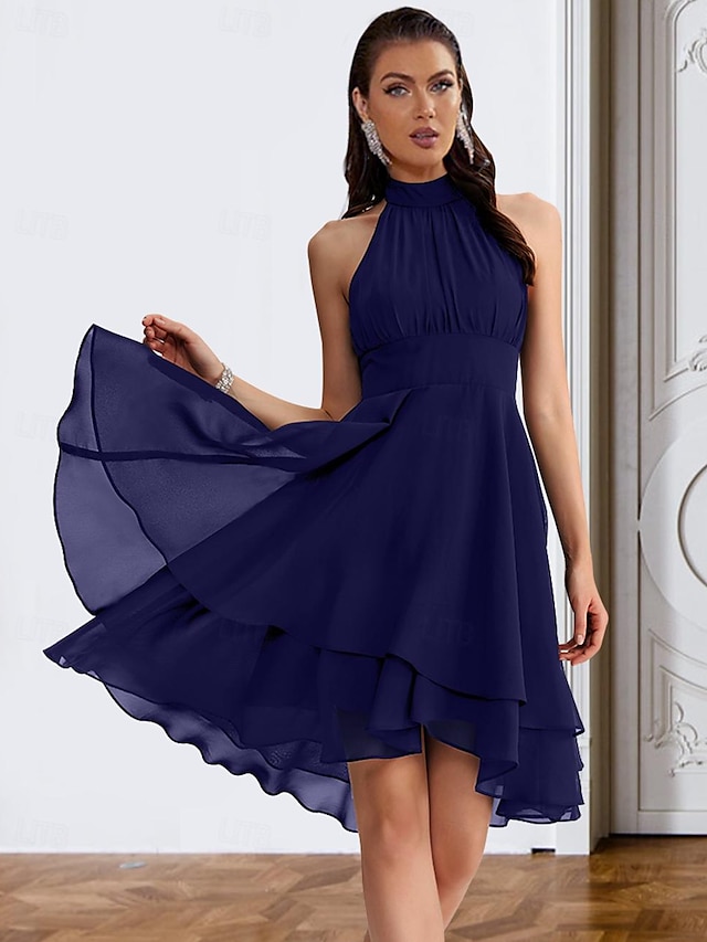 A-Line Cocktail Dresses Party Dress Wedding Guest Engagement Knee ...