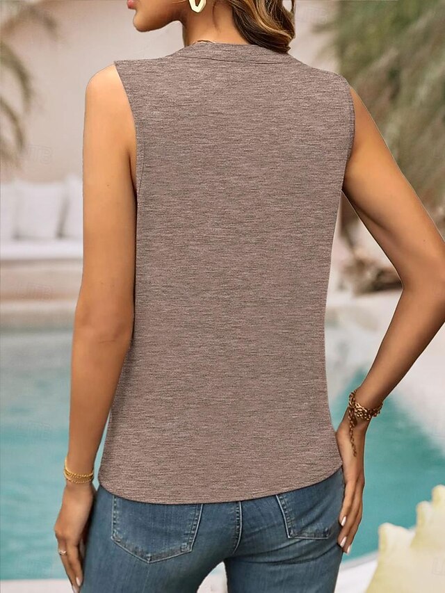 Ärmelloses Leo-Top, taupe