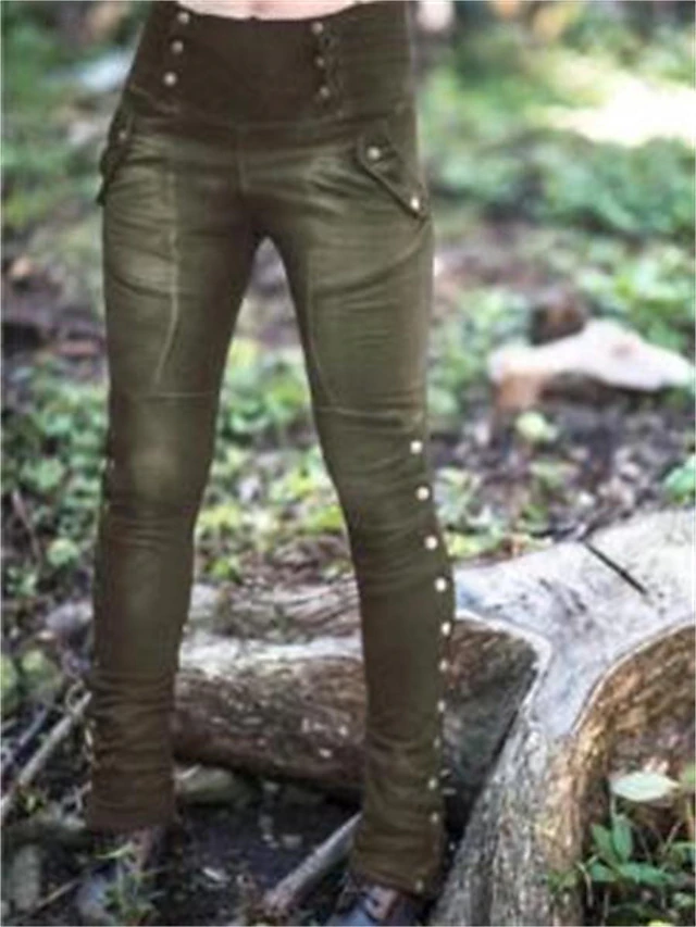 Women's Normal Tights Leggings Cozy Leggings Fashion Ankle-Length Mid Waist Plain Side Pockets Comfort Micro-elastic Halloween Casual Weekend Black Blue Khaki Gray Spring, Fall, Winter, Summer Slim 5