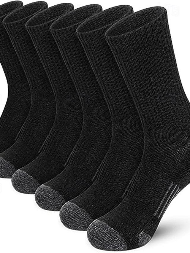  Herr 6 par Multipack Socka Löparstrumpor Vardagliga strumpor Svart Vit Färg Färgblock Sport & Utomhus Dagligen Semester Grundläggande Medium Vår Höst Mode Ledigt