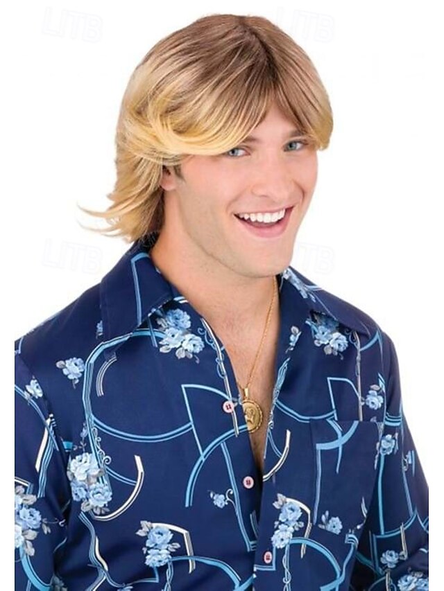 Shaggy Ladies Man Blonde Wig Halloween Cosplay Party Wigs2