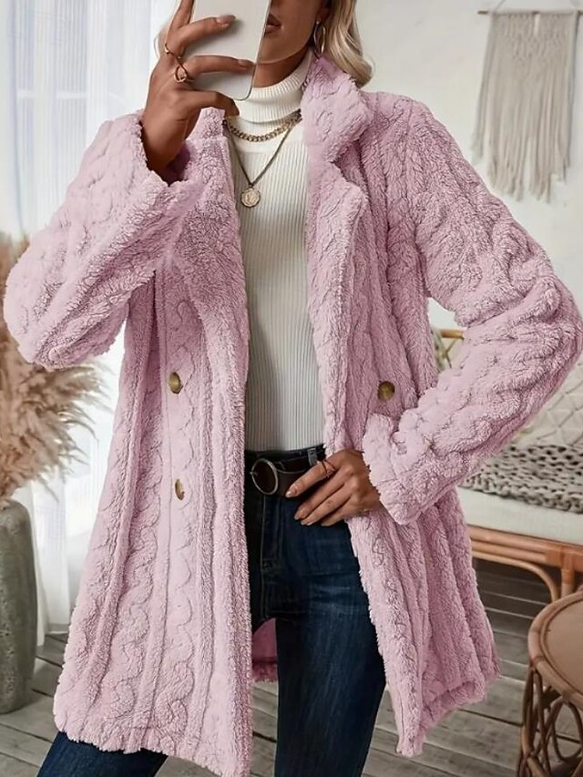 Women's Coat Street Daily Going out Fall Winter Long Coat Loose
