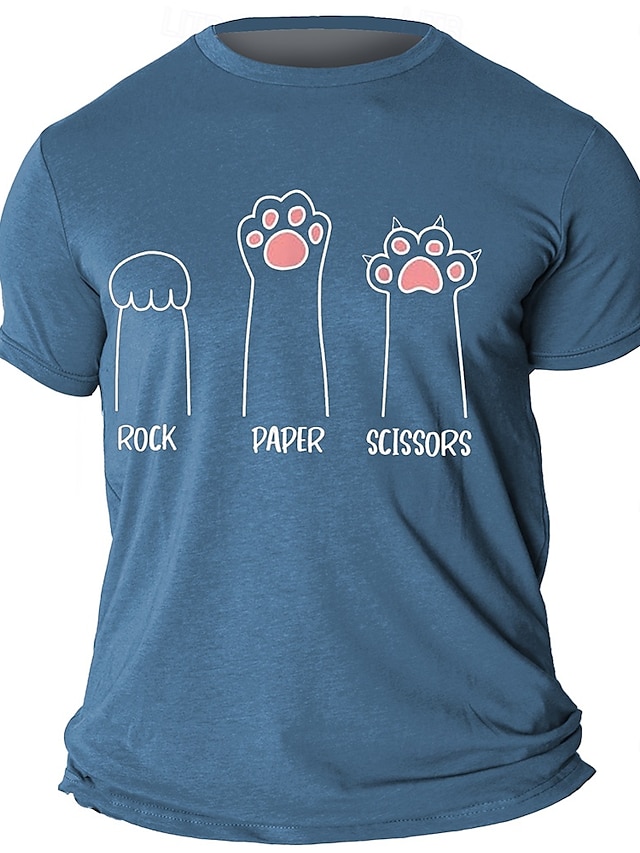  Hombre Gato Gracioso Camiseta Manga Corta Camiseta Impresión 3D Cuello Barco Camisa Retro Antiguo Casual Estilo callejero Deporte Festivos Noche Negro Azul Piscina Verde Trébol Primavera verano Ropa