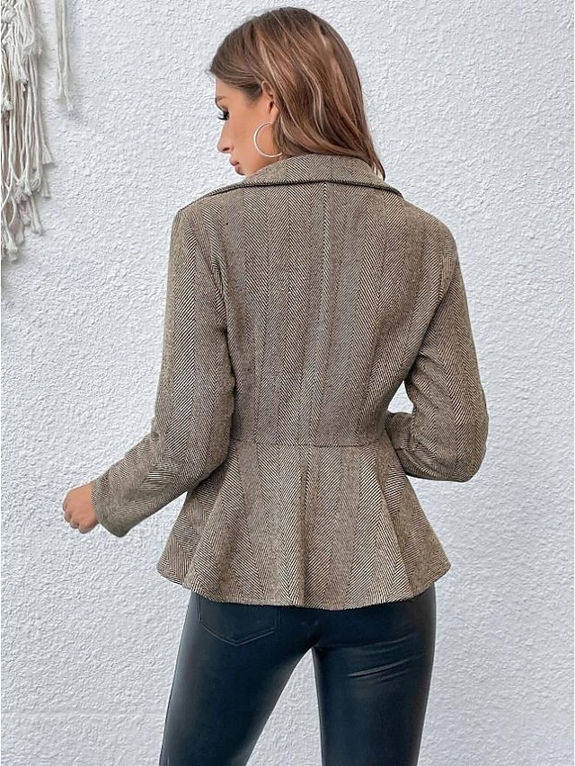 Women's Casual Jacket Going out Fall Regular Coat Regular Fit Breathable