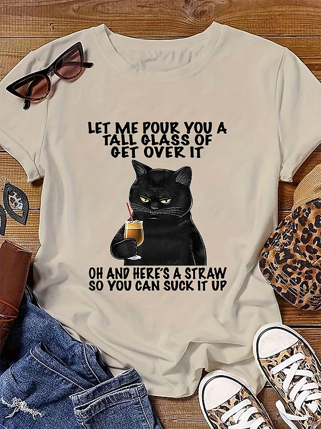 Women's T shirt Tee 100% Cotton Daily Casual Short Sleeve White Summer 6