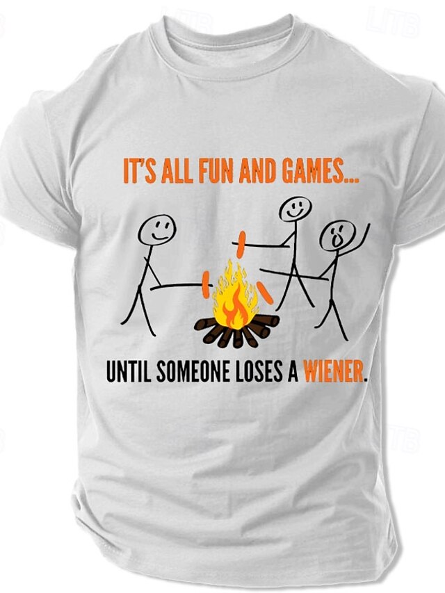 Maglietta Da Uomo Divertente 'È Tutto Divertente Finché Qualcuno Non Perde Un Wiener!' Gioco Di Parole E Umorismo Da Campeggio Del 2026 A CHF17 - Foto 5