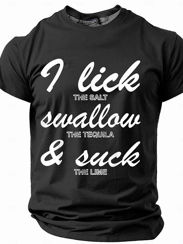  Heren Ik Lik Slik Zuig T shirt Volwassen Humor Tee Korte Mouwen T-shirt 3D Print Crew Neck Shirt Casual Straatstijl Sport Buiten Vakantie Zomer Kleding Apparel
