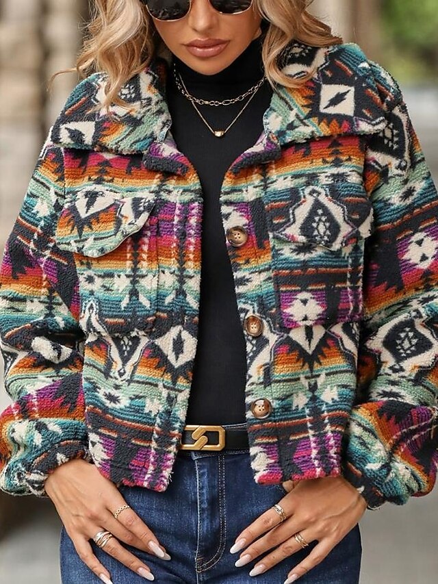  Per donna Cappotto invernale Esterno Strada Da tutti i giorni Autunno Inverno Standard Cappotto Standard Moda Informale Giacca Manica lunga Color Block Con tasche Viola