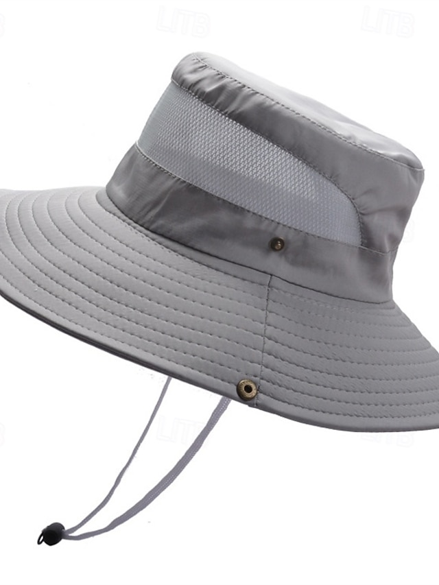  Męskie Kapelusz bucket Kapelusz Dziki rondo kapelusz Czarny Wino Poliester Niejednolita całość Moda Codzienny Na zewnątrz Codzienny Wędkarstwo Kolorowy blok Filtr przeciwsłoneczny Oddychający