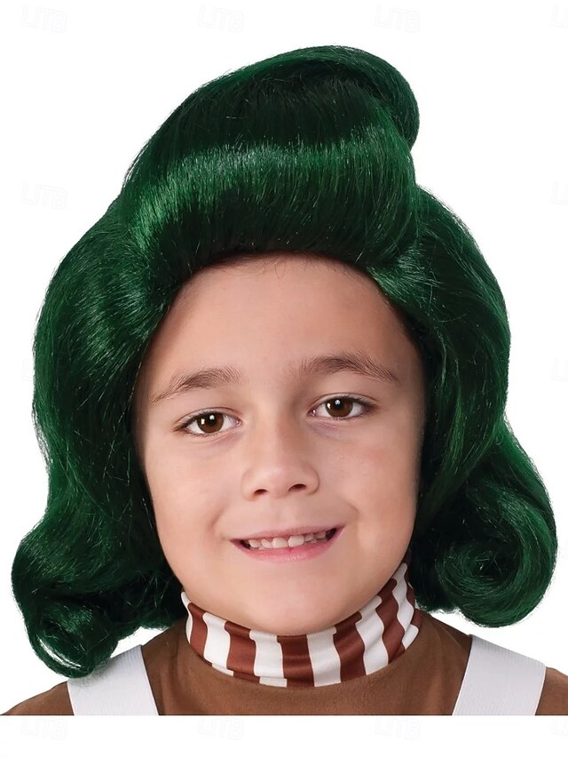 Willy Wonka the Chocolate Factory Oompa Loompa Child Wig Halloween Cosplay Party Wigs3