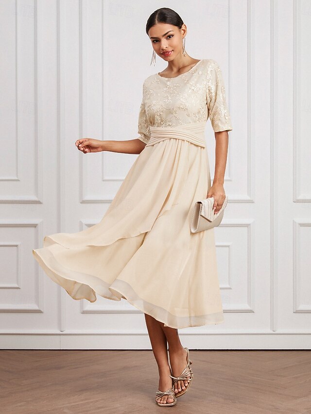 Women's Midi Dress Plain Dress Elegant Casual Street Date Regular Fit Plain Half Sleeve Crew Neck White Summer Spring Fall 7