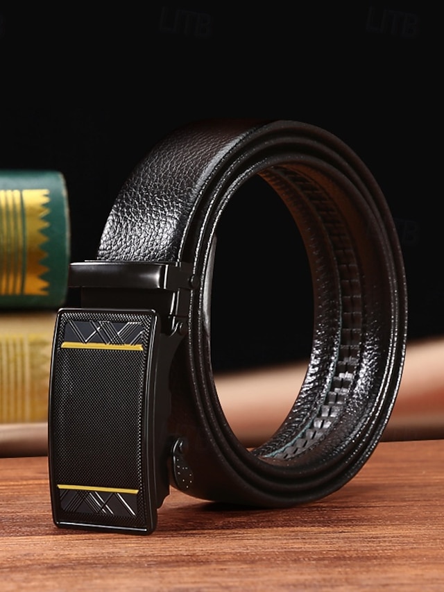  Herre Bælte Automatisk spænde Quick-Release PU Legering Holdbar Justérbar Vanlig Sort 1 # Sort 2 # udendørs Daglig Hoftebælte