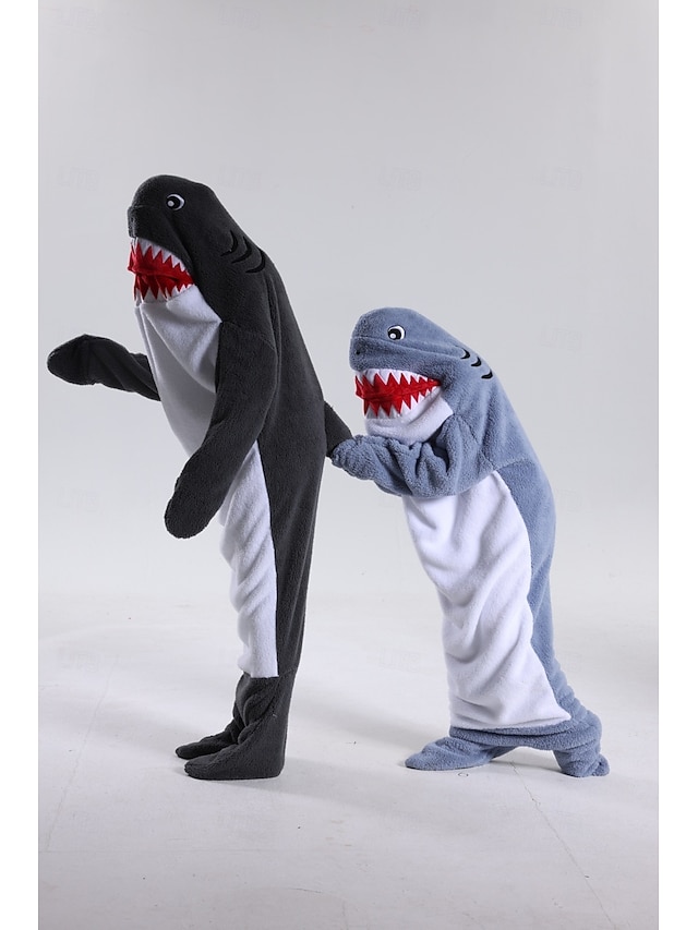  きぐるみパジャマ ファンシーコスチューム グループコスチューム アニマル 鮫 カトゥーン あたたか チャーム 面白いコスチューム 子供用 成人 男女兼用(儿童不要选这个) 男女兼用 少年少女 ハロウィーン カーニバル パーティー 性能 部屋着 ドレスアップ
