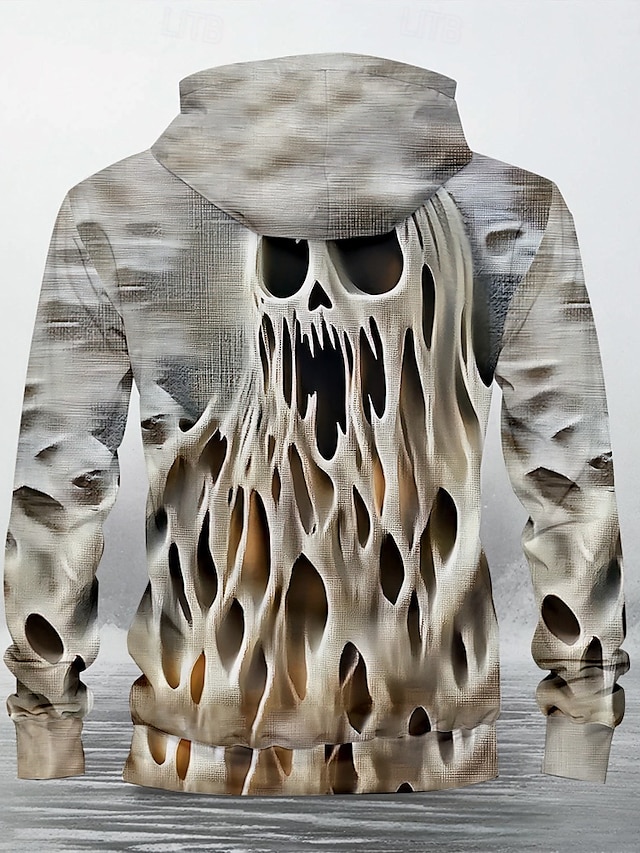  Fantasma Homens Moda Impressão 3D Moletom Halloween Moletons Branco Com Capuz Bolsos Impressão 3D Outono Inverno Designer moletom com capuz
