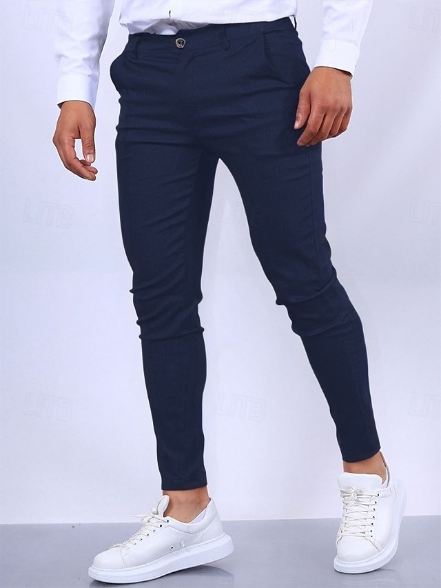 Men's Trousers Chinos Jogger Pants Pocket Plain Comfort