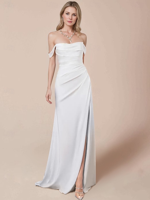  TS Wedding Dresses A-Line Off Shoulder Cap Sleeve Floor Length Taffeta Bridal Gowns With Ruched 2025