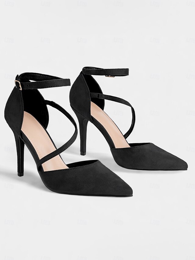 Women's Vibrant Fuchsia Pink Suede High Heel Sandals with Elegant Strappy Design, Perfect for Weddings and Formal Events3