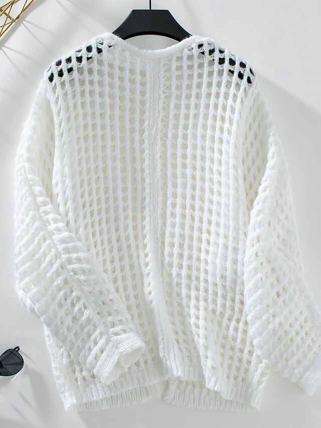 Beige Open Front Knitted Cardigan