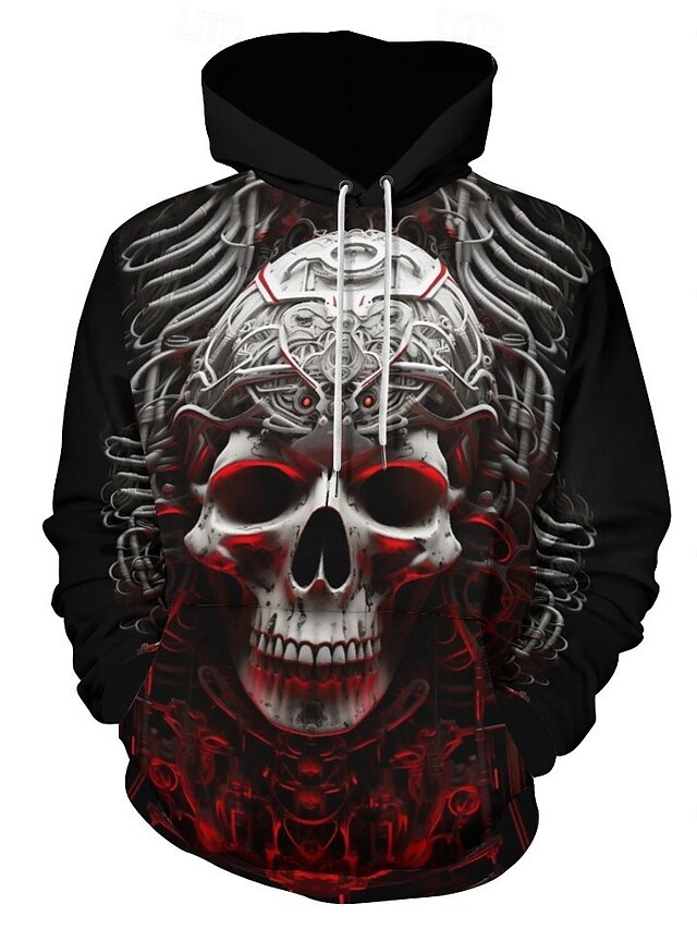  Herren Modisch 3D-Druck Hoodie Sweatshirt Kapuze Urlaub Strassenmode Hoodies Schwarz Langarm Mit Kapuze Print Winter Frühling & Herbst Designer Kapuzenpullover