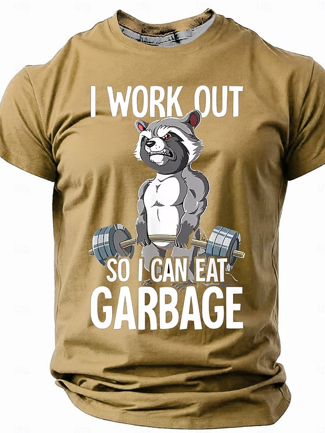  Pánské Zvíře Legrační Tričko Krátký rukáv tričko 3D tisk Tričkový Košile Retro Na běžné nošení Pouliční styl ulice Outdoorové sporty Ležérní Černá Vodní modrá Khaki Jaro léto Oblečení S M L XL 2XL 3XL