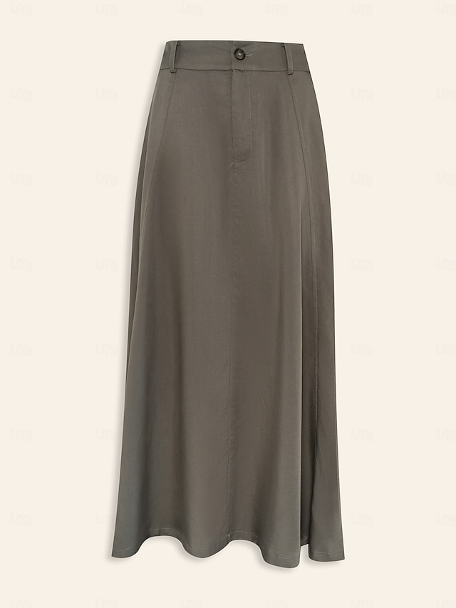  gonna lunga con cintura tascabile in tencel