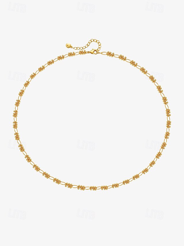  collier ras du cou en cuivre plaqué or avec fleur - chaîne réglable délicate pour femme