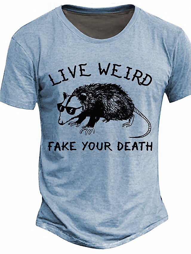  Hombre Animal Argot divertido Camiseta Manga Corta Camiseta Impresión 3D Cuello Barco Camisa Retro Antiguo Casual Calle Casual Bar Bleu Ciel Caqui Gris Ligero Primavera verano Ropa S M L XL 2XL 3XL