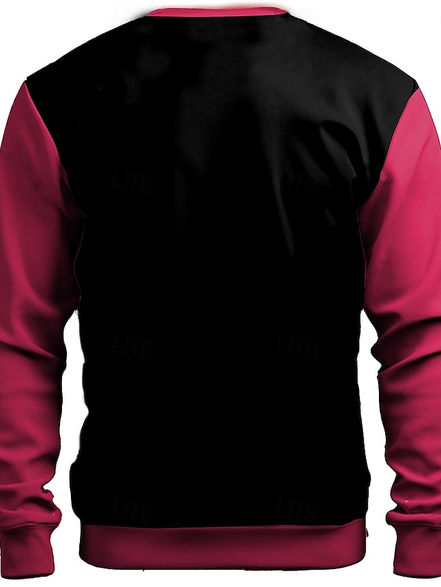  Oso de juguete Hombre Moda Impresión 3D Sudadera Ropa de calle Halloween Sudaderas Rojo Morado Manga Larga Cuello Barco Otoño Invierno Diseñador Sudadera con capucha