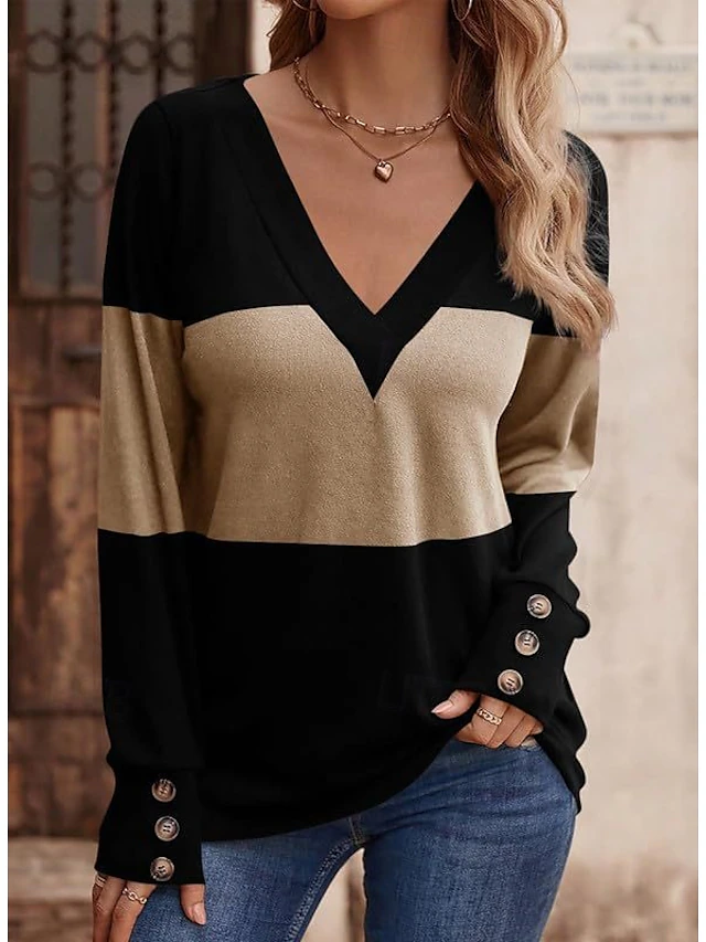 Women's Blouse Vintage Casual Long Sleeve Crew Neck Work Daily Black Pink Camel Light Blue Spring Fall Winter 10