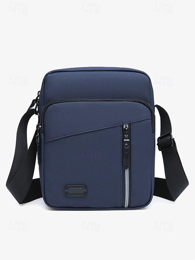  borsa a tracolla impermeabile da uomo con più tasche con cerniera – borsa a tracolla da viaggio per esterni resistente in verde oliva