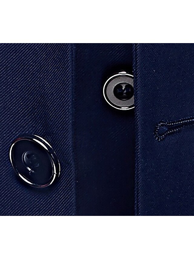Men'S 1 Button Navy Summer Blazer With White Trim Accents Tuxedo Dinner Jacket