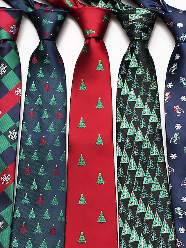  Corbatas para hombre con motivos navideños y patrones festivos de árboles: accesorios para fiestas navideñas y ropa formal de invierno
