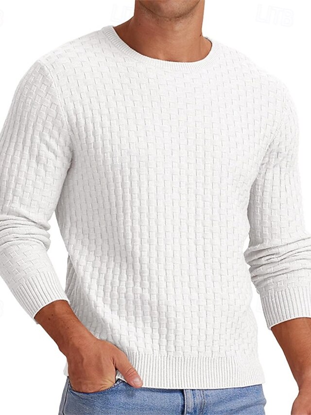 Men's Sweater Pullover Sweater Jumper Ribbed Knit Cropped Knitted