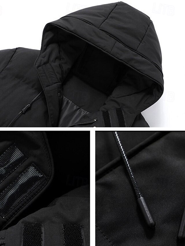 Men's Winter Coat Puffer Jacket Padded Jacket Pocket Polyster Daily