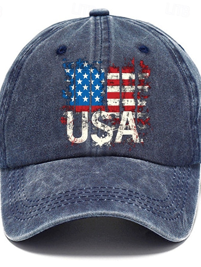  Homme Casquette de Baseball Chapeau de soleil Casquette Noir Marine foncé Coton Ajustable Mode Usage quotidien Festival Graphic Motif Drapeau National Décontracté / Quotidien