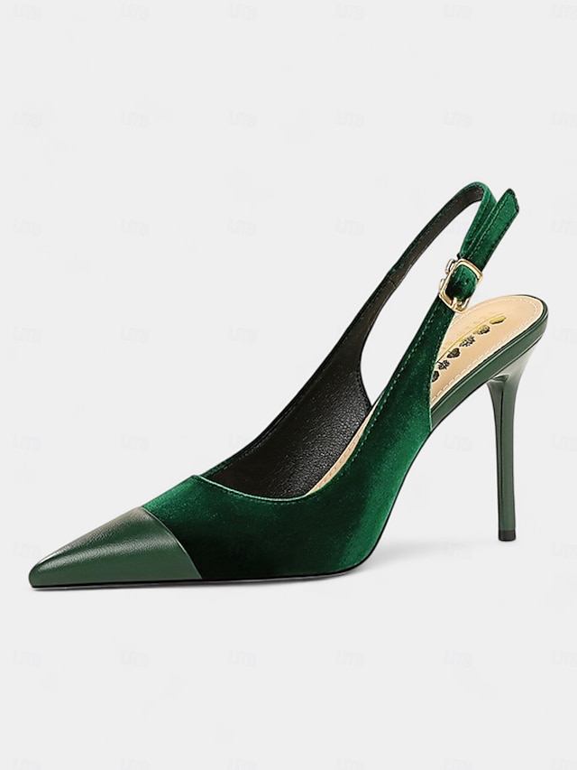  elegante burgunderfarbene Slingback-Pumps mit spitzer Spitze und Stilettoabsatz für Damen – schicke und elegante Schuhe für Abendgarderobe, Partys oder formelle Anlässe