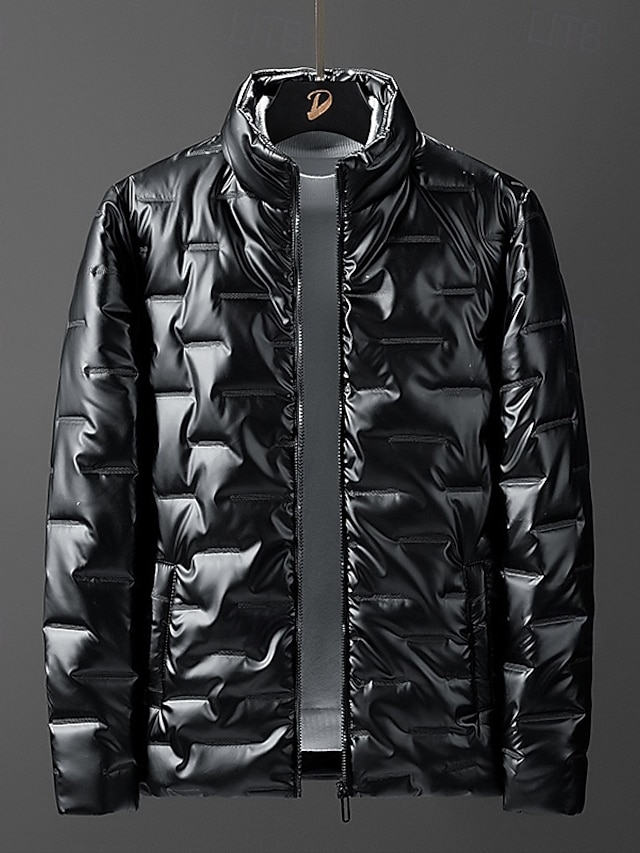 Men's Winter Coat Puffer Jacket Padded Jacket Pocket Polyster Daily