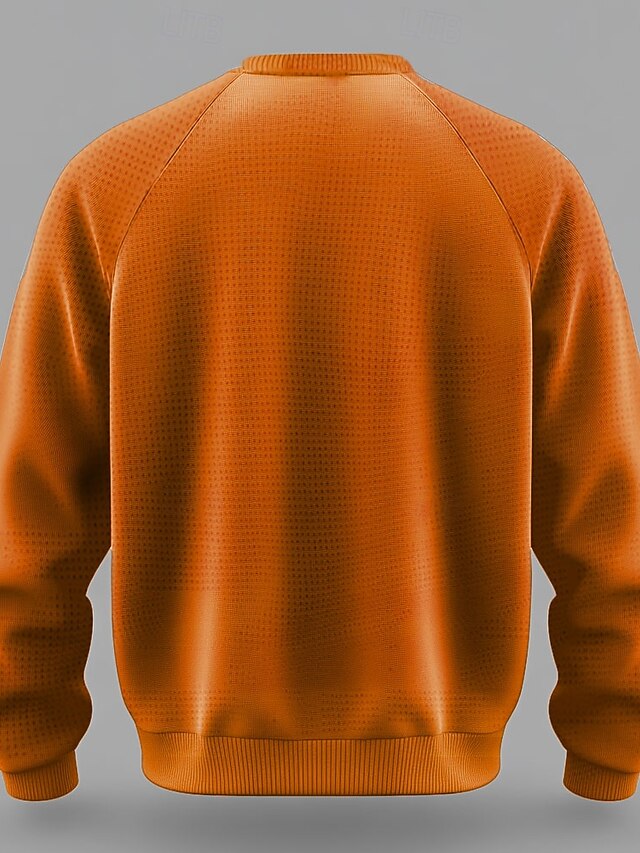  Halloween Brautkleider schlicht Grimasse Herren Pullover Gestrickt Warm Partyabend Täglich Langarm Rundhalsausschnitt Herbst Winter Orange M L XL