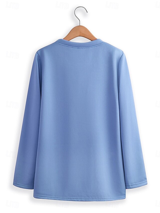 Women's Fluffy Pyjama Set Long Sleeve Top and Pant Text Print Comfort