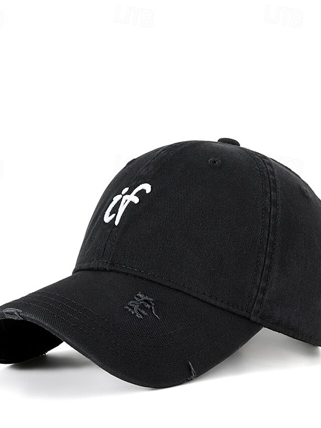 Men's Baseball Cap Sun Hat Trucker Hat Black Wine Polyester Embroidered