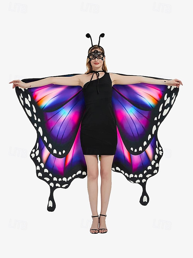  Vibrant Butterfly Wings Costume for Women - Colorful Party Accessory for Halloween, Cosplay, and Festivals