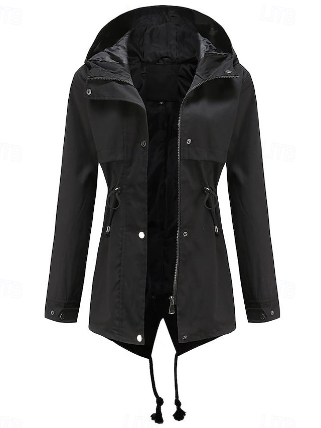  Per donna Cappotto Invernale Impermeabile Antivento Cerniera All'aperto Tinta unica Lavoro Casuale Cerniera Felpa con Cappuccio Vestibilità comoda Manica Lunga Capispalla Nero Giallo Rosso Inverno