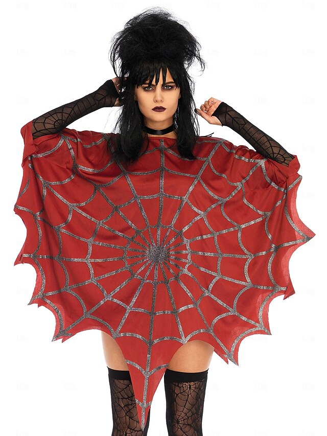 Beetlejuice Lydia Deetzová pavoučí síť Pláštěnka Pončo Dospělé Dámské Sexy kostým Večírek Karneval Plesová maškaráda Jednoduchý karnevalový kostým