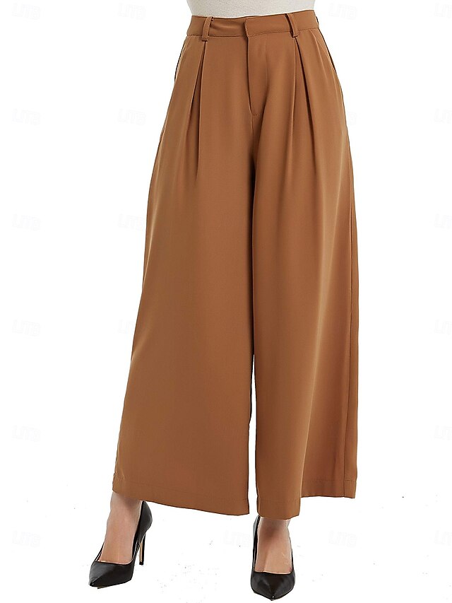 Women's High Waist Casual Wide Leg Long Palazzo Pants 8