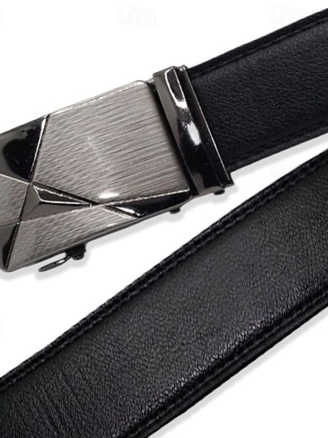  Black Automatic Buckle Belt Men's Casual Belt