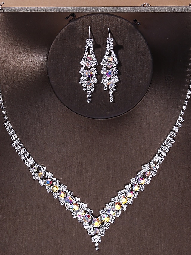  set di collana e orecchini di cristallo blu di lusso da donna - eleganti gioielli da sposa per matrimoni e occasioni formali