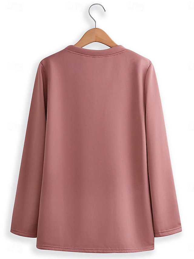 Women's Sweatshirt Pullover Fuzzy Comfrt Sherpa Fleece Lined Letter Street Casual Round Neck Crewneck Long Sleeve Black Yellow Pink Red Violet Fall & Winter 20