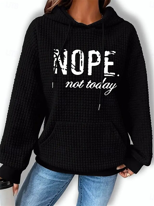  Damen-Kapuzenpullover mit Buchstaben, Street-Style, Alltagskleidung, Taschendruck, lässiger Kapuzenpullover, lange Ärmel, mikroelastisch, Herbst/Winter, bequem, atmungsaktiv, weicher Stoff