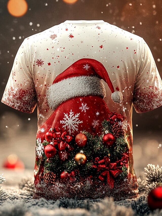 Santa Claus Fashion Casual Men's 3D Print T shirt Tee Party Street