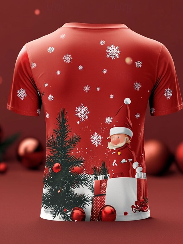 Snowflake Christmas Pattern Fashion Men's 3D Print T shirt Tee Party